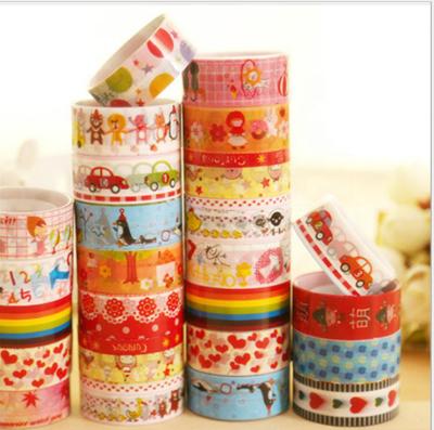 China Small Temporary Korean Stationery Tape Cartoon Color Tape Can DIY Student Glue Adhesive Label Sticker for sale