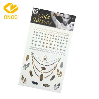 China Body Neck Decor Gold Tattoos Butterfly Star Necklace Jewelry Temporary Temporary Tattoo Stickers For Party Festival for sale