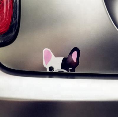 China Car Decorative Stickers Decal Funny Cute Chiwawa French Bulldog Reflective Sticker for sale