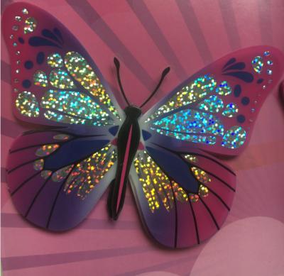 China 3D Laser Paste Butterfly Decorative Stereo Paste Wall Layer PVC Factory Sticker Waterproof Decorative Stickers for sale