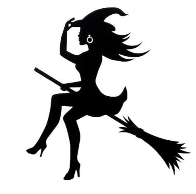 China Decorative Sexy Witch Fashion Car Sticker Vinyl Decals Decor Scary Black/Silver for sale