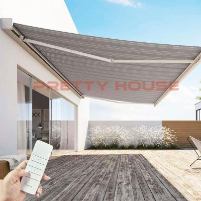 China Windproof Aluminum Alloy Motorized awning balcony awning Foldable Full Cassette Retractable Roof Awnings for sale