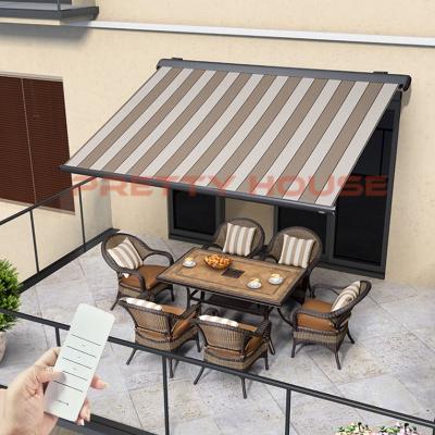 China Windproof Motorize Cassette window awning Outdoor Folding Arm Smart electric Aluminum Retractable Awning for sale