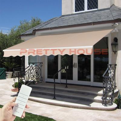 China Windproof Outdoor Sunshade Retractable Awning Full Cassette Motorized Awning For Patio for sale