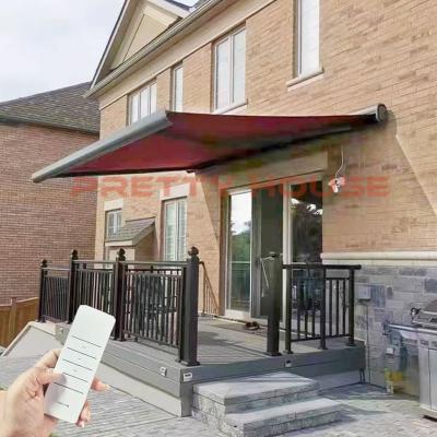 China Rain Proof Windproof Sun Shade Outdoor Awning With Aluminum Retractable Canopy Awning for sale