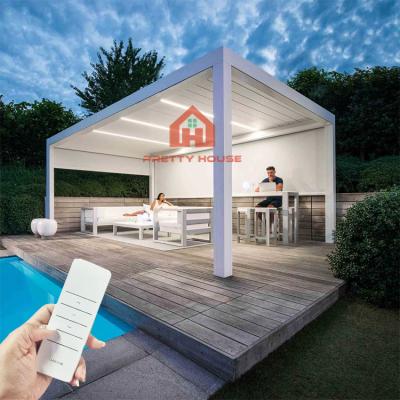 China Easily Assembled All Seasons Waterproof Canopy Pergola Electric Opening Pergolas for sale