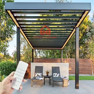 China Easily Assembled OEM Service Pergola Gazebo Gazebo Electric Outdoor Waterproof Garden System Garden Canopy Bioclimatic Aluminum Pergola for sale