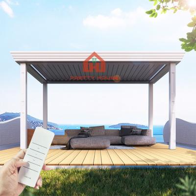 China Aluminum Alloy Smart Outdoor Pergola Easily Assembled Adjustable Luxury Aluminum Pergola Control for sale