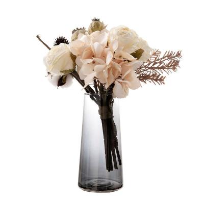 China Party Decoration Dealing Artificial Flower Home Bouquet Cynthia Hydrangea Smoke Bouquet Wall Hanging Decoration Wedding Flower for sale