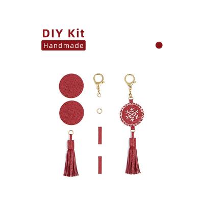 China Customized Nice Birthday Gift Christmas Accessories Decoration The Handbags For Kit DIY Christmas Snowflake Keychain Bag Creative Gift for sale