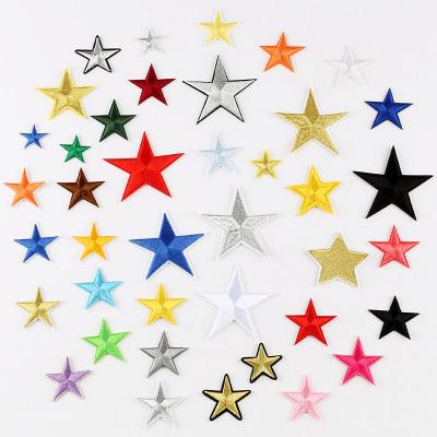 China Amazon Viable Hot Sale Different Colors Embroidered Iron On Star Patches For Apparel Hoodie for sale