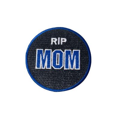 China Custom Embroidered Patches Iron On In Memory Of MOM Tearing Patch Embroidery Made In China for sale