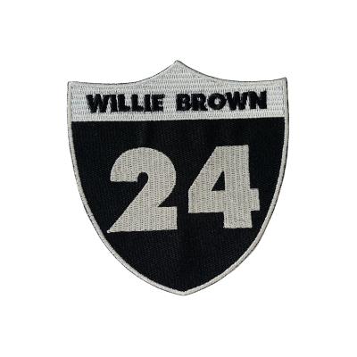 China Iron On Patches Hot Sale NFL Custom Embroidered No. 2 Champions Patch. 24 WILLIE BROWN STICKER thieves patch for sale