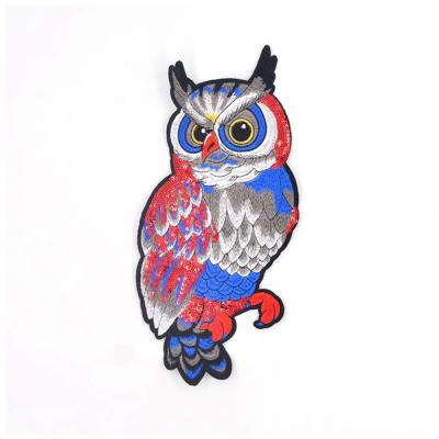 China Iron On Patches Customized BIG HORNED OWL Large Iron Sew On Patch For Clothing Biker Punk Birds for sale