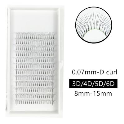 China Long Natural Pbt Material .07mm Russian Lashes Premade Fans 3D Volume 5D Lashes .10 mm for sale