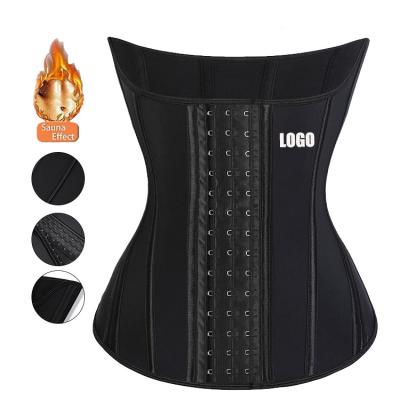 China Wholesale custom logo 14 bone waist sweat latex latex waist trainer steel plus size and thigh trainer for sale