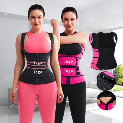 China Sustainable Custom Slimming Loose Weight Sport Sweat Neoprene Body Shapers Vest Waist Trainer for sale