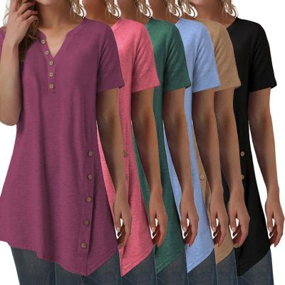 China Wholesale Casual Summer Loose Woman Breathable Tops Blouses Ladies T-Shirt for sale