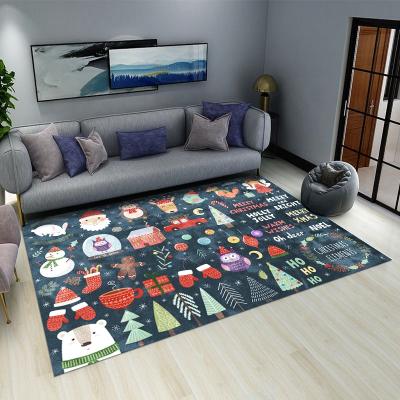 China 2021 Indoor Mat Front Floor Rug Non Slip Christmas Washable Blanket Living Room Rug for sale