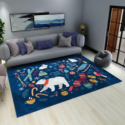 China 2021 New Years Washable Living Room Modern Microfiber Mat Area Rug Manufacturers 3d Printed Baby Christmas Carpet for sale