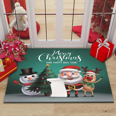 China 2021 Customized Amazon Christmas Decoration Washable Blanket Non-Slip Acceptable Carpet for sale