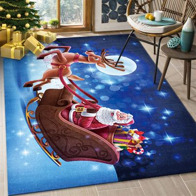 China 2021 Customs Washable New Year Logo Printed Blanket Christmas Tree Red Carpet For Living Room Bedroom 7 x 5 ft for sale