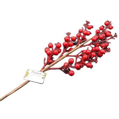 China Berry Christmas Tree Stem Christmas Tree Berries Ornaments Decoration Supplies Eco-friendly Wholesale Artificial Christmas Long for sale