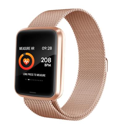 China Touch screen running disc smart watch that detects heart rate blood pressure detection h19 Milan Belt smart watch for sale