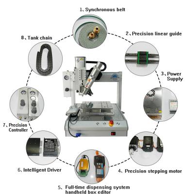 China XHL-D221 R 4-AXIS 360 Rotation Glue dispenser machine for sale