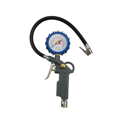 China Eco-friendly Multi-Pressure Unit Tire Pressure Gun With Gauge Inflation Pressure Gauge Clamped On Air Chuck for sale