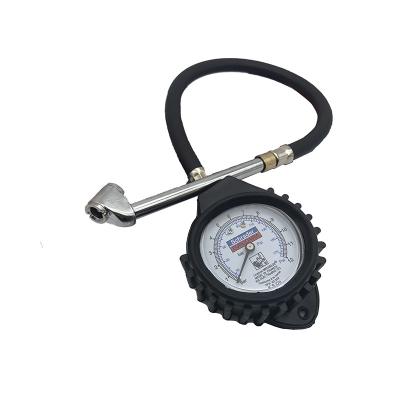 China Eco-friendly Mechanical Tire Pressure Gauge Car Dial Ear-mounted Pressure Gauge HD Tire Pressure Gauge With Hose for sale