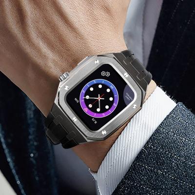 China Watch Case For Apple Original Luxury Silicone Band Rubber Strap Used 45mm Cover Watch Case For Apple Iwatch Smart Series 1/2/3/4/5/6/7 for sale