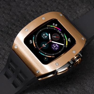 China Watch Case For Apple Luxury Custom Stainless Steel Band And Cover Screen Protector Watch Case For Apple Smart Iwatch Serie 3/4/5/6/7 for sale