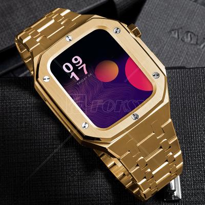 China Watch Case For Apple FOKSY Original Designer Silicone Band Strap Cover Protector Watch Case And Band For Iwatch Smart Call Series 7 6 5 4 3 for sale