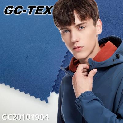 China Brushed metallic 100D+40D*100D+40D/Polyester 4 way Sueded stretch fabric polor fleece [GC20101904] for soft shell jacket for sale