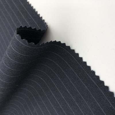 China Instock 69%Polyester 29%Rayon 2%Spandex 310GSM 9mm Stretch Stripe Fabric [GC20101202] For Suit Pants Garment for sale