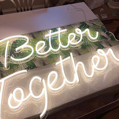 China Buildings LED Custom Accessible Strip Panel Acrylic Neon Sign 12V RGBW LED Neon Lamp For Wedding for sale