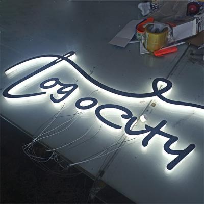 China Custom Front Metal Logo Light Up Store Buildings Shop Front Office Commercial Business LED Letter Lights Sign Light Up Letters for sale