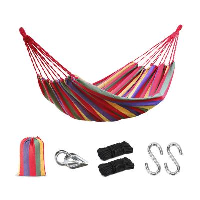 China Adult High Quality Portable Outdoor Travel Cotton Canvas Camping Hammock for sale