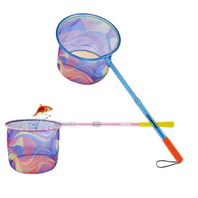 China Lightweight Multifilament Polyester Ring Fiber Detachable Landing Net Kids Fishing Net With Telescopic Carbon Fiber Pole Handle for sale