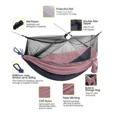 China Parachute Camping Single And Double Lightweight Portable Lightweight Nylon Hammock With Net for sale