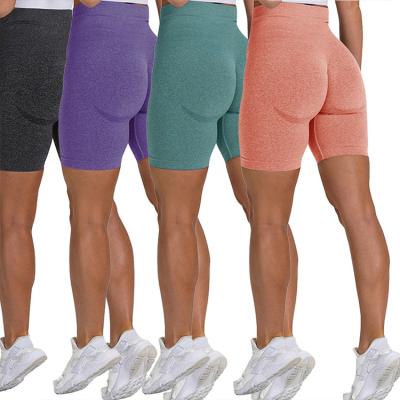 China High Quality Women's Breathable Yoga Shorts Solid Color Seamless Workout Running Sports Shorts Gym Yoga Leggings Short for sale