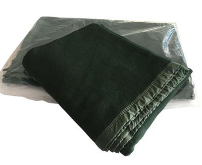 China Anti-bacteria Factory Main Product Printable LOGO Can Be Customized 100% Army Green Woolen Blanket Woolen Blanket for sale