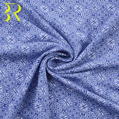 China Stretch design high-end cotton-feel spandex 118D DTY polyester knitted print brushed fabric for apparel pajamas for sale