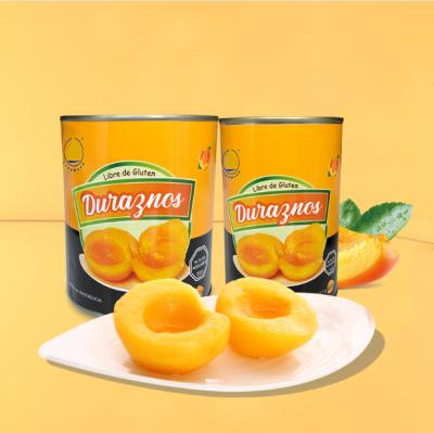 China Wholesale Organic Custom Factory Canned Food Fresh Fruit Peaches Canned Halves Yellow Peach Tin In Syrup for sale