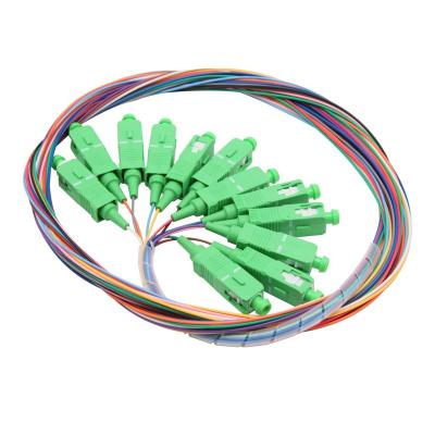 China 12 Core 1m Simplex Duplex SM SM om3 om4 Singlemode Fiber Optic SC APC UPC Fiber Optic Pigtail QYPTSC-003 Patch Cord Pigtails for sale