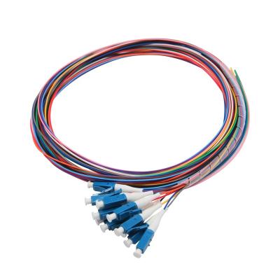 China 12 core outdoor fiber optic pigtail UPC LC om3 om4 price fiber optic multimode fiber optic pigtail QYPTLC-001 for sale