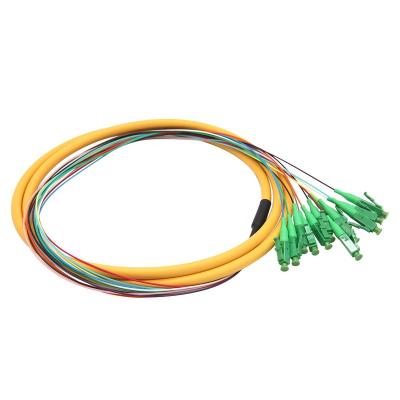 China fiber pigtail LC UPC 4 core 12 core ribbon lc/apc UPC multimode duplex optical fiber pigtail QYPTLC-005 for sale