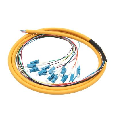 China 12core panduit lc/upc mm om3-150 simplex panduit lc/upc fiber optic pigtail APC lc/pc LC APC fiber optic pigtail QYPTLC-004 for sale