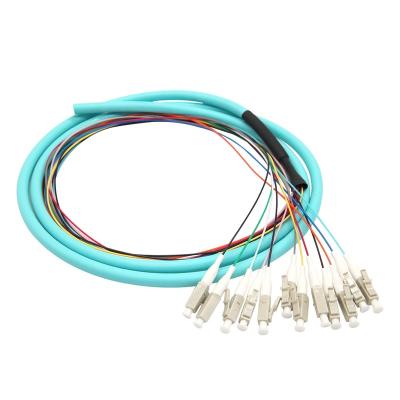 China 12 core 4 core ribbon lc/upc simplex 0.9mm SM om3 lszh cable braid om4 LC duplex blue fiber optic braid QYPTLC-006 for sale